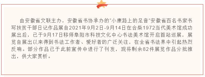 “小康路上的足音”安徽省百名书家书写扶贫干部日记作品展 | 作品欣赏（一）(图2)